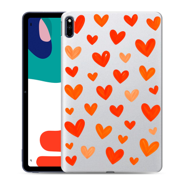 Силиконовый чехол на Huawei MatePad с принтом Сердечки