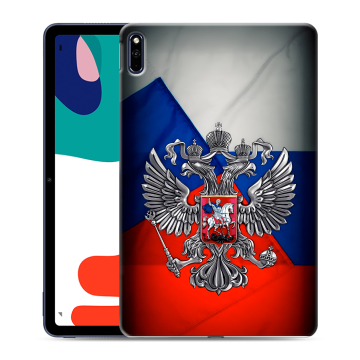 Силиконовый чехол на Huawei MatePad с принтом Флаг России Силиконовый чехол на Huawei MatePad с принтом Флаг России
