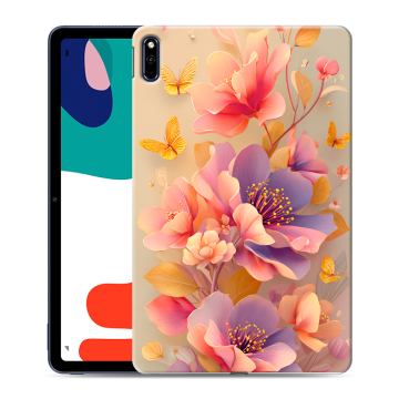 Силиконовый чехол на Huawei MatePad с принтом Цветы и бабочки Силиконовый чехол на Huawei MatePad с принтом Цветы и бабочки