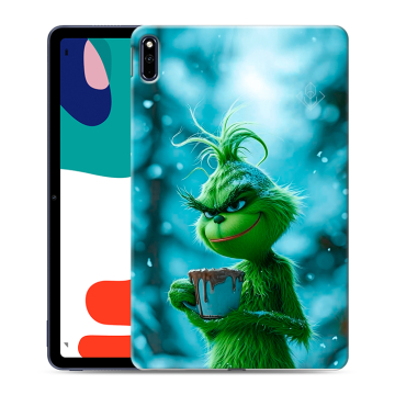 Силиконовый чехол на Huawei MatePad с принтом Новый год гринч