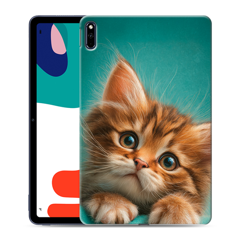 Силиконовый чехол на Huawei MatePad с принтом котенок Силиконовый чехол на Huawei MatePad с принтом котенок