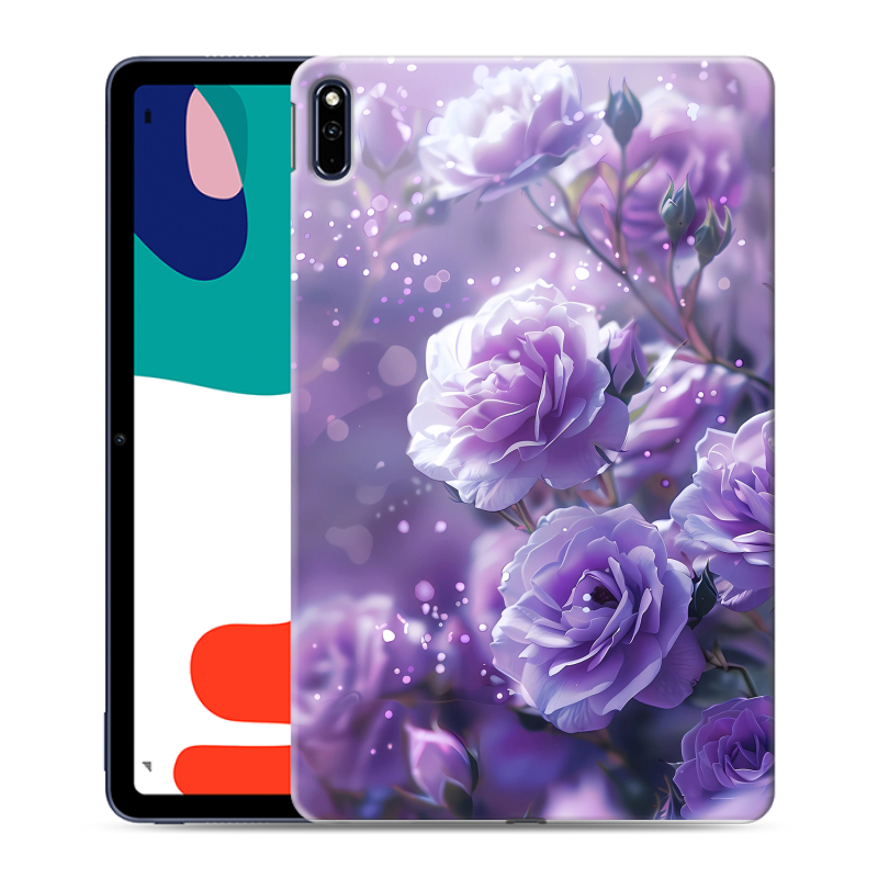 Силиконовый противоударный чехол на Huawei MatePad с принтом Розы цветы Силиконовый противоударный чехол на Huawei MatePad с принтом Розы цветы