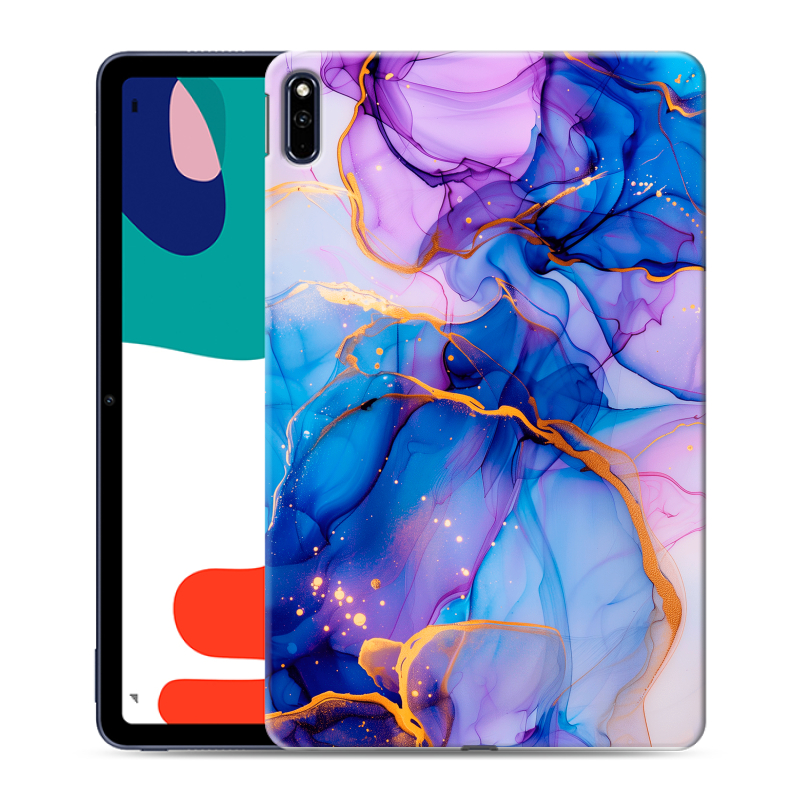 Силиконовый чехол на Huawei MatePad с принтом синий мрамор Силиконовый чехол на Huawei MatePad с принтом синий мрамор