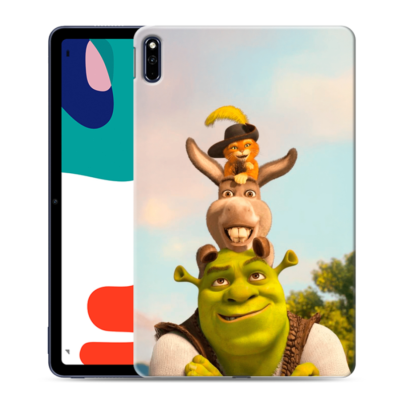 Силиконовый противоударный чехол на Huawei MatePad с принтом Шрек Shrek Силиконовый противоударный чехол на Huawei MatePad с принтом Шрек Shrek