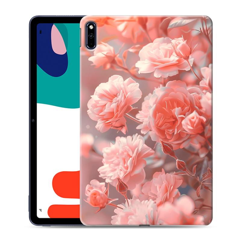 Силиконовый противоударный чехол на Huawei MatePad с принтом Розы цветы Силиконовый противоударный чехол на Huawei MatePad с принтом Розы цветы