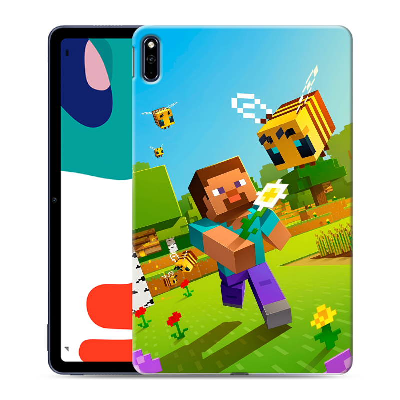 Силиконовый противоударный чехол на Huawei MatePad с принтом Майнкрафт Minecraft Силиконовый противоударный чехол на Huawei MatePad с принтом Майнкрафт Minecraft