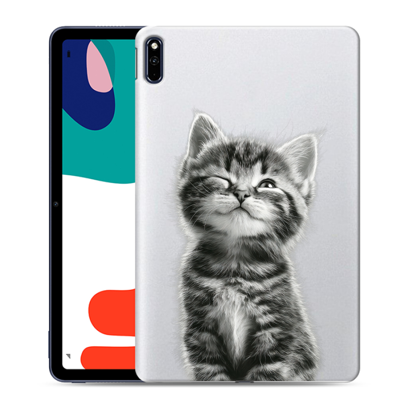 Силиконовый противоударный чехол на Huawei MatePad с принтом Котенок Силиконовый противоударный чехол на Huawei MatePad с принтом Котенок