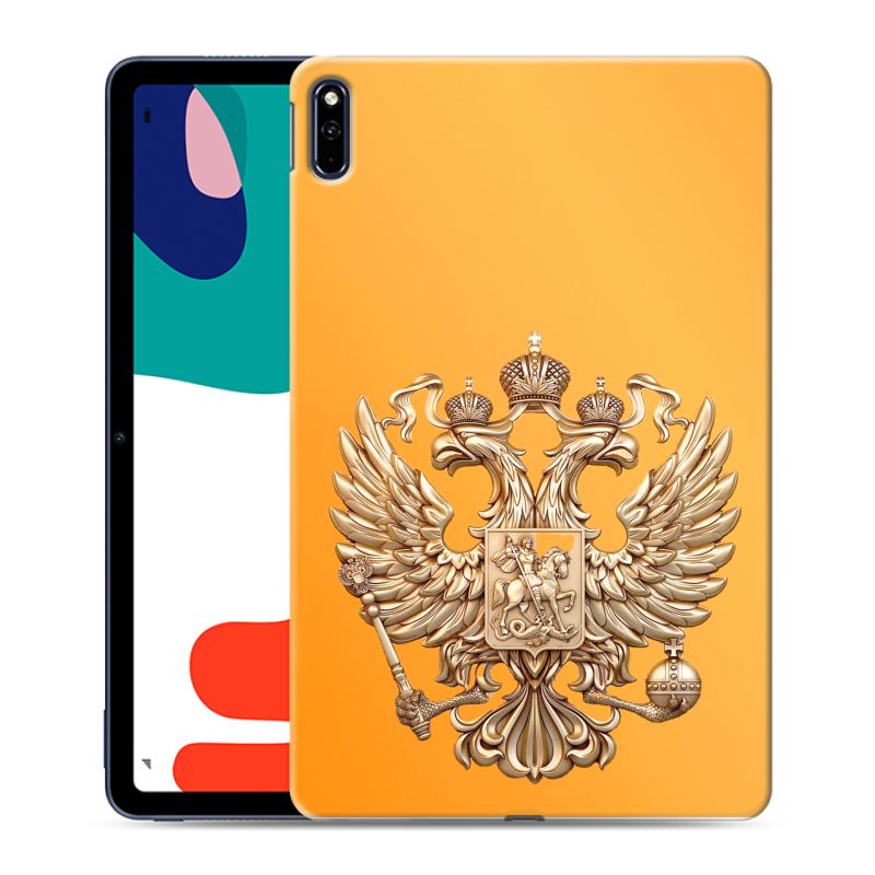 Силиконовый чехол на Huawei MatePad с принтом Герб Флаг России Силиконовый чехол на Huawei MatePad с принтом Герб Флаг России