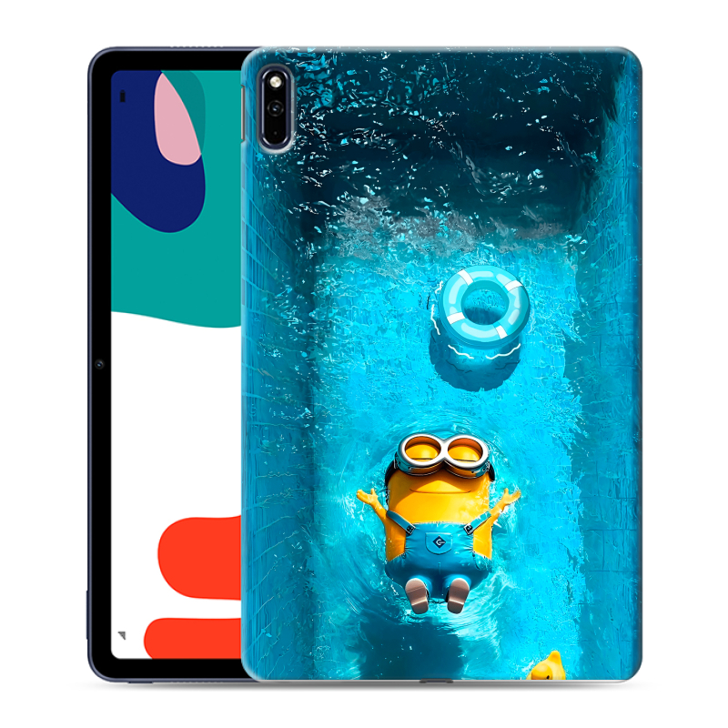 Силиконовый противоударный чехол на Huawei MatePad с принтом Миньоны Силиконовый противоударный чехол на Huawei MatePad с принтом Миньоны