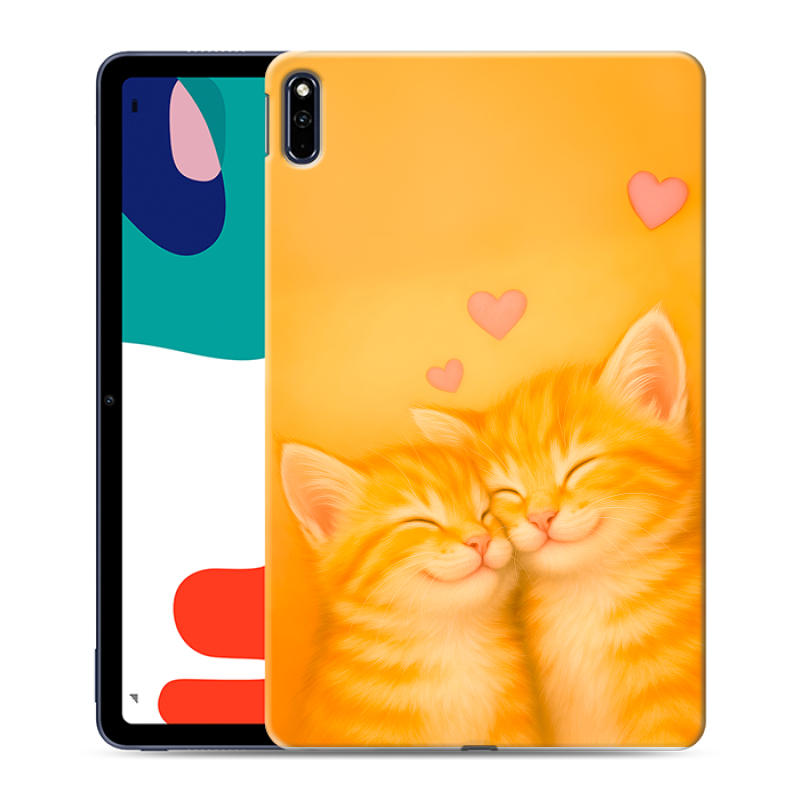 Силиконовый противоударный чехол на Huawei MatePad с принтом Милые котята Силиконовый противоударный чехол на Huawei MatePad с принтом Милые котята