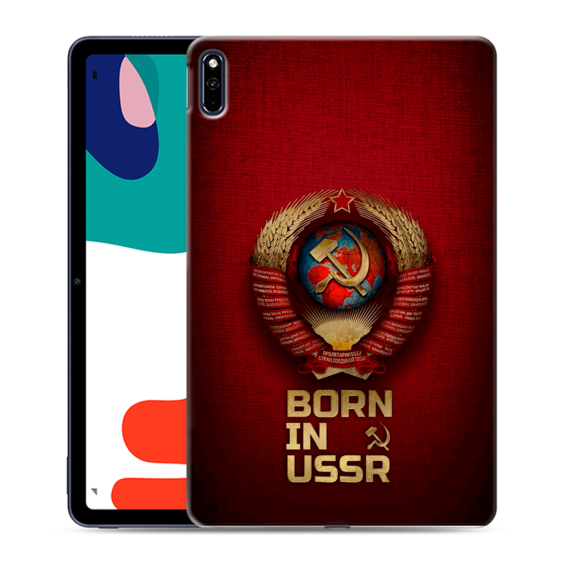 Силиконовый чехол на Huawei MatePad с принтом Флаг Герб СССР Силиконовый чехол на Huawei MatePad с принтом Флаг Герб СССР