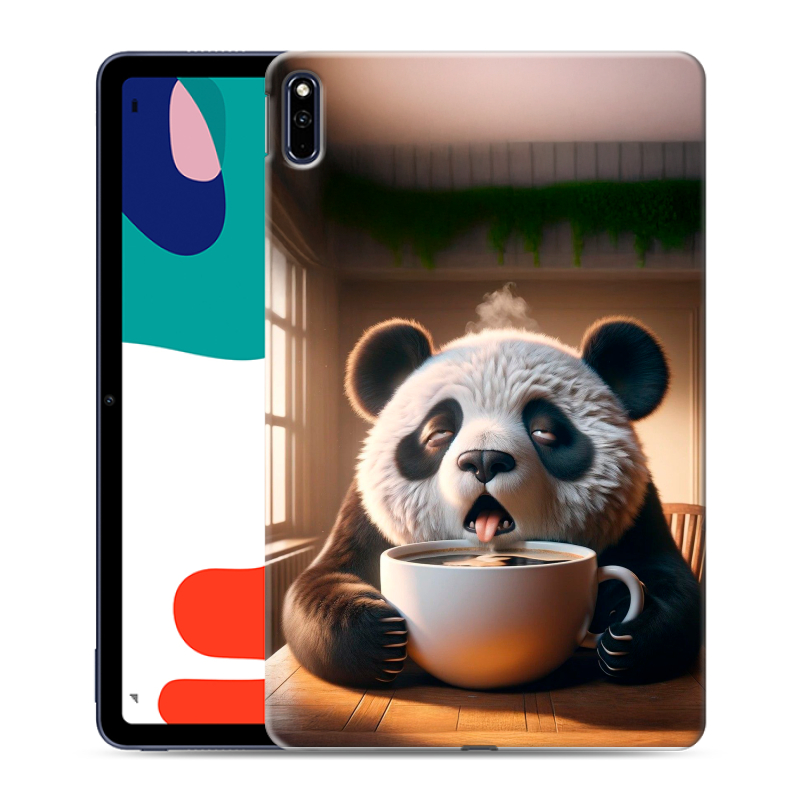Силиконовый чехол на Huawei MatePad с принтом смешная панда Силиконовый чехол на Huawei MatePad с принтом смешная панда