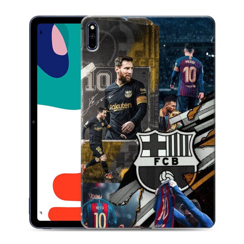 Силиконовый противоударный чехол на Huawei MatePad с принтом Messi Barcelona Силиконовый противоударный чехол на Huawei MatePad с принтом Messi Barcelona