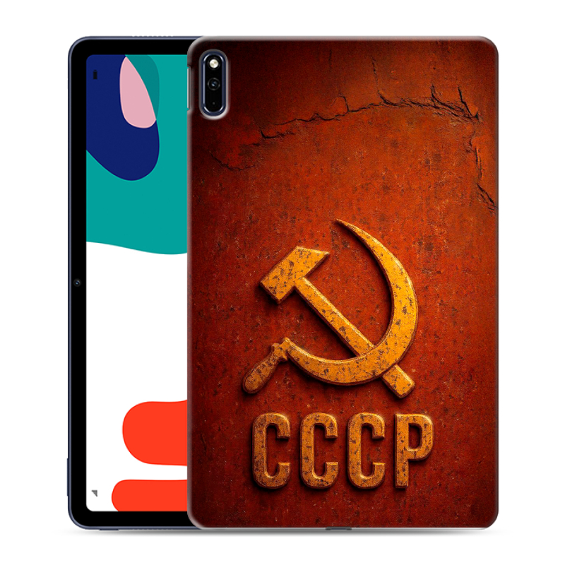 Силиконовый чехол на Huawei MatePad с принтом Флаг Герб СССР Силиконовый чехол на Huawei MatePad с принтом Флаг Герб СССР