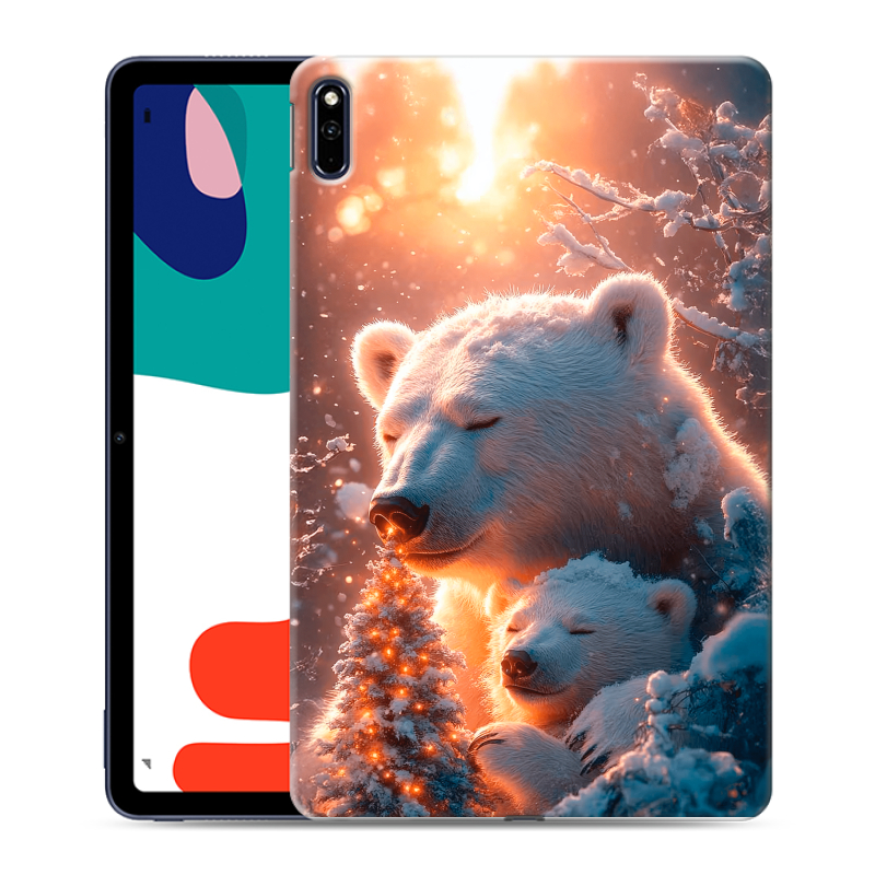 Силиконовый противоударный чехол на Huawei MatePad с принтом Новый год Силиконовый противоударный чехол на Huawei MatePad с принтом Новый год