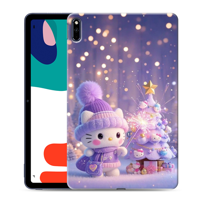 Силиконовый противоударный чехол на Huawei MatePad с принтом Новый год Силиконовый противоударный чехол на Huawei MatePad с принтом Новый год
