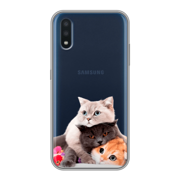 Силиконовый чехол на Samsung Galaxy M01 с принтом Кошки Силиконовый чехол на Samsung Galaxy M01 с принтом Кошки