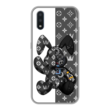 Силиконовый чехол на Samsung Galaxy M01 с принтом Луи робот