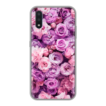 Силиконовый чехол на Samsung Galaxy M01 с принтом лавандовые розы Силиконовый чехол на Samsung Galaxy M01 с принтом лавандовые розы