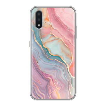 Силиконовый чехол на Samsung Galaxy M01 с принтом розовый мрамор