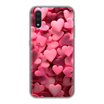 Силиконовый чехол на Samsung Galaxy M01 с принтом розовые сердечки Силиконовый чехол на Samsung Galaxy M01 с принтом розовые сердечки
