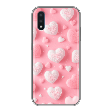 Силиконовый чехол на Samsung Galaxy M01 с принтом Сердечки