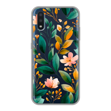 Силиконовый чехол на Samsung Galaxy M01 с принтом Цветы паттерн Силиконовый чехол на Samsung Galaxy M01 с принтом Цветы паттерн