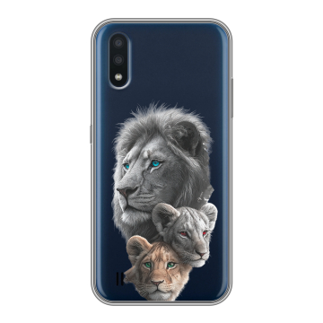 Силиконовый чехол на Samsung Galaxy M01 с принтом Львы Силиконовый чехол на Samsung Galaxy M01 с принтом Львы