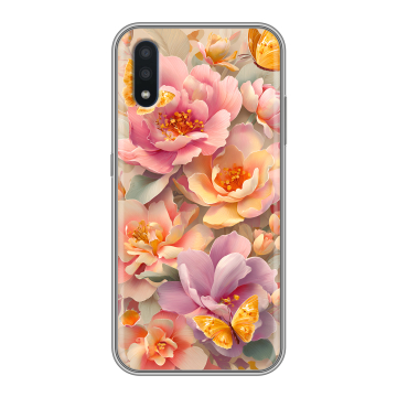 Силиконовый чехол на Samsung Galaxy M01 с принтом Цветы и бабочки Силиконовый чехол на Samsung Galaxy M01 с принтом Цветы и бабочки