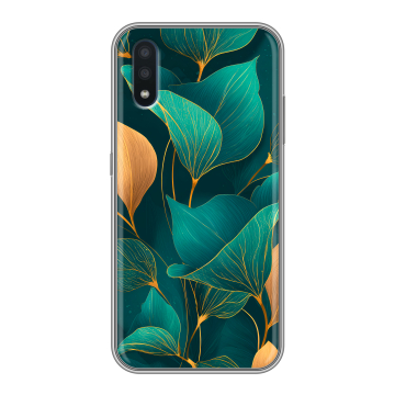 Силиконовый чехол на Samsung Galaxy M01 с принтом Листья и золото Силиконовый чехол на Samsung Galaxy M01 с принтом Листья и золото