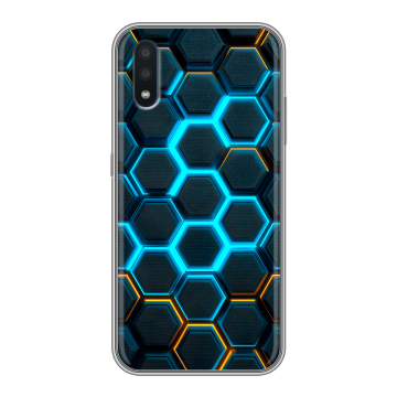 Силиконовый чехол на Samsung Galaxy M01 с принтом Неоновые соты Силиконовый чехол на Samsung Galaxy M01 с принтом Неоновые соты