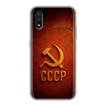Силиконовый чехол на Samsung Galaxy M01 с принтом Флаг Герб СССР Силиконовый чехол на Samsung Galaxy M01 с принтом Флаг Герб СССР