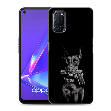 Силиконовый чехол на OPPO A52 с принтом Доберман и пистолет Силиконовый чехол на OPPO A52 с принтом Доберман и пистолет