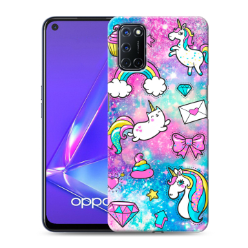 Силиконовый чехол на OPPO A52 с принтом Единороги Силиконовый чехол на OPPO A52 с принтом Единороги