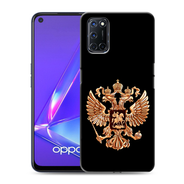 Силиконовый чехол на OPPO A52 с принтом Герб России золотой