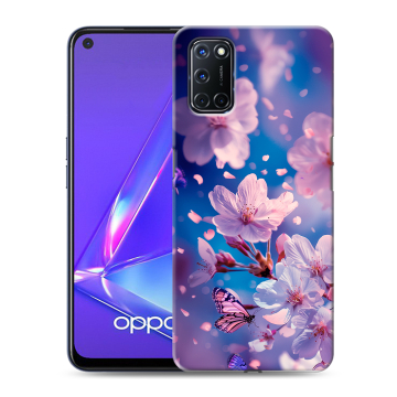 Силиконовый чехол на OPPO A52 с принтом цветы бабочки Силиконовый чехол на OPPO A52 с принтом цветы бабочки