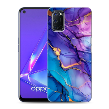 Силиконовый чехол на OPPO A52 с принтом синий мрамор Силиконовый чехол на OPPO A52 с принтом синий мрамор