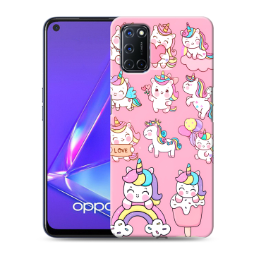 Силиконовый чехол на OPPO A52 с принтом Единороги и радуга Силиконовый чехол на OPPO A52 с принтом Единороги и радуга