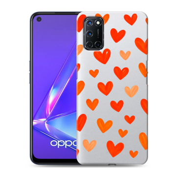 Силиконовый чехол на OPPO A52 с принтом Сердечки
