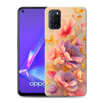 Силиконовый чехол на OPPO A52 с принтом Цветы и бабочки