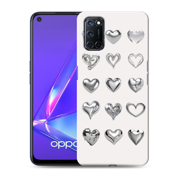 Силиконовый чехол на OPPO A52 с принтом Y2K сердечки Силиконовый чехол на OPPO A52 с принтом Y2K сердечки