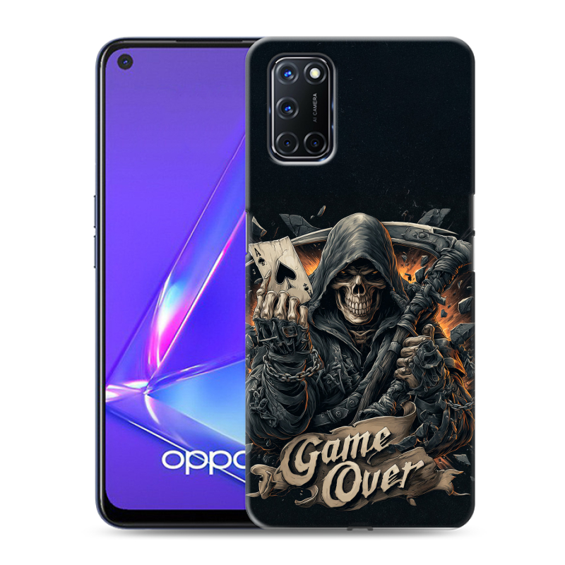 Силиконовый противоударный чехол на OPPO A52 с принтом Скелет карты Силиконовый противоударный чехол на OPPO A52 с принтом Скелет карты