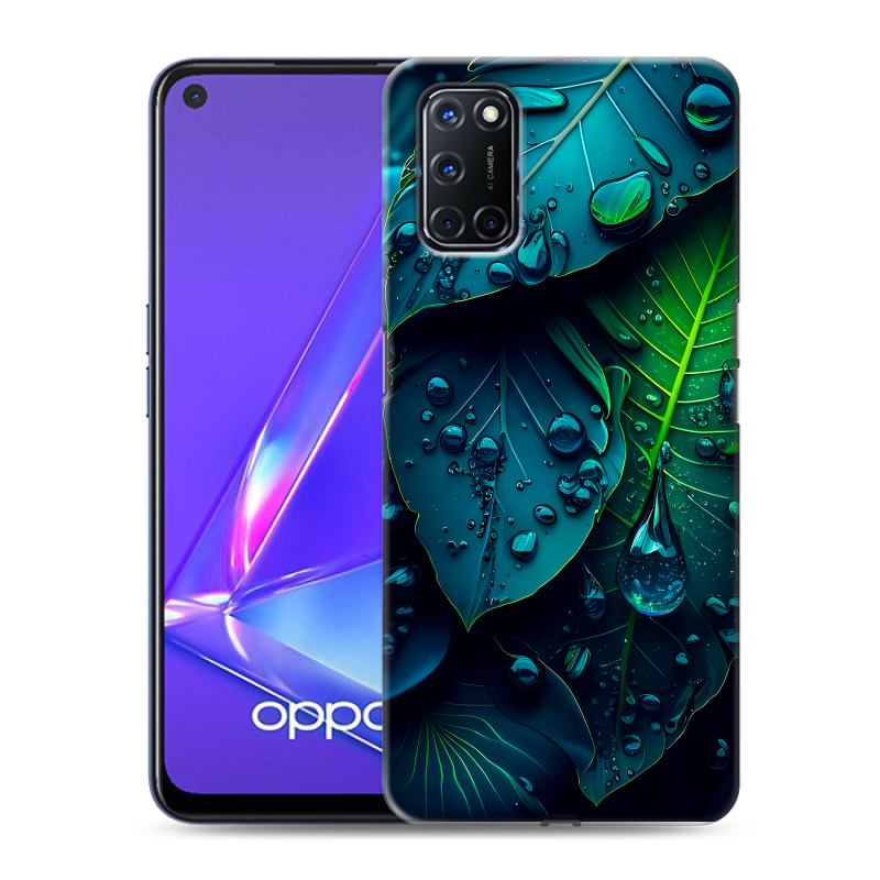 Силиконовый противоударный чехол на OPPO A52 с принтом Листья Силиконовый противоударный чехол на OPPO A52 с принтом Листья