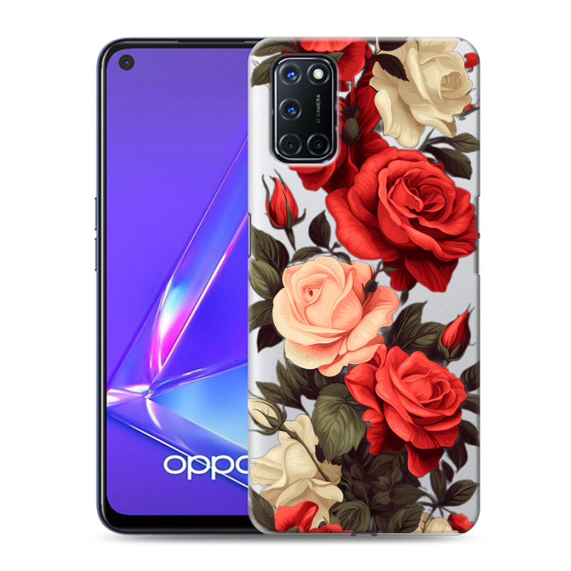 Силиконовый чехол на OPPO A52 с принтом Розы Силиконовый чехол на OPPO A52 с принтом Розы