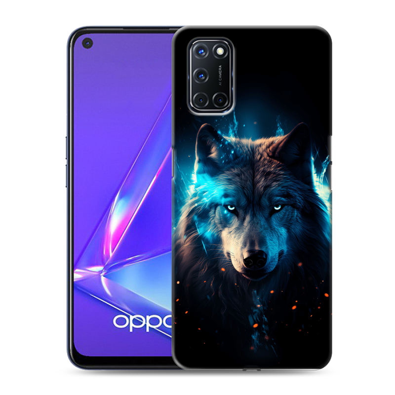 Пластиковый чехол на OPPO A52 с принтом Волк ночной Пластиковый чехол на OPPO A52 с принтом Волк ночной