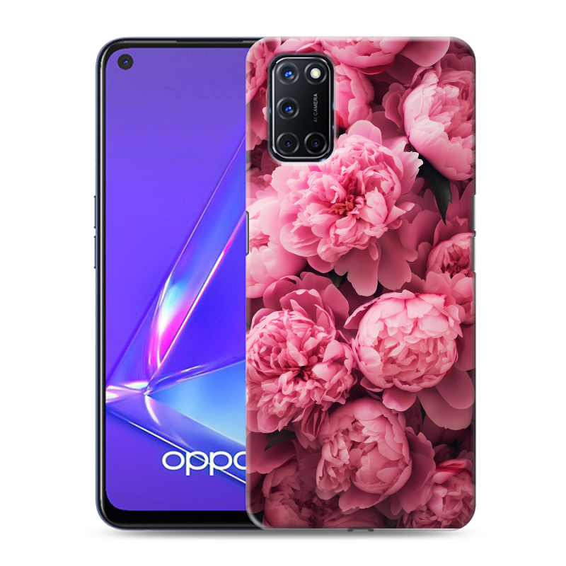 Пластиковый чехол на OPPO A52 с принтом цветы пионы Пластиковый чехол на OPPO A52 с принтом цветы пионы