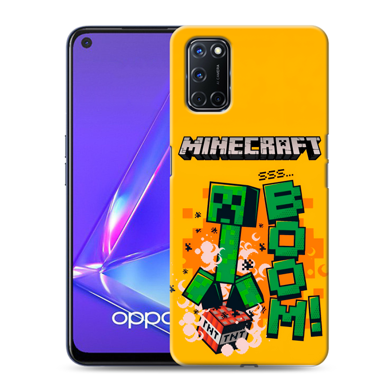 Силиконовый противоударный чехол на OPPO A52 с принтом Майнкрафт Minecraft Силиконовый противоударный чехол на OPPO A52 с принтом Майнкрафт Minecraft