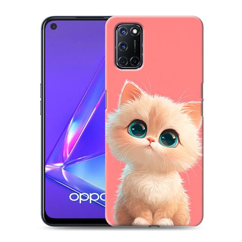 Пластиковый чехол на OPPO A52 с принтом Розовый котенок Пластиковый чехол на OPPO A52 с принтом Розовый котенок