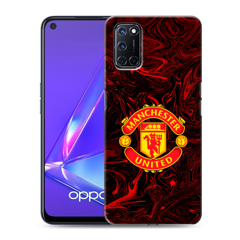 Силиконовый противоударный чехол на OPPO A52 с принтом Manchester United Силиконовый противоударный чехол на OPPO A52 с принтом Manchester United