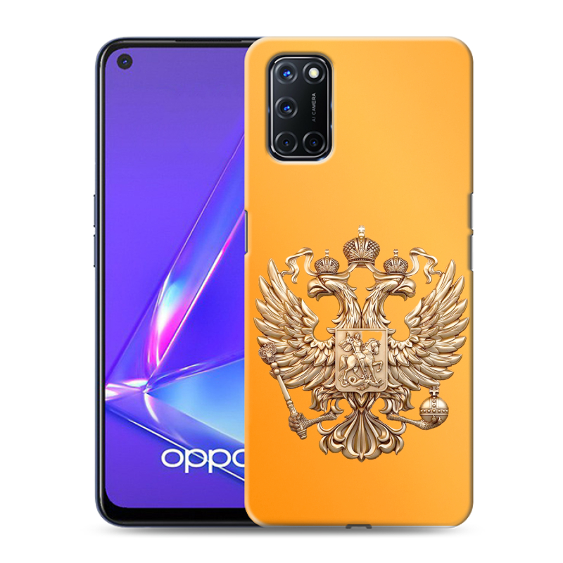 Пластиковый чехол на OPPO A52 с принтом Герб Флаг России Пластиковый чехол на OPPO A52 с принтом Герб Флаг России